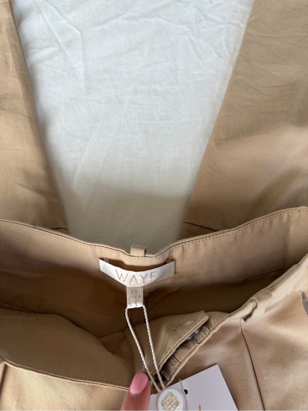 WAYF Tapered Khaki Trousers - Picture 3 of 5